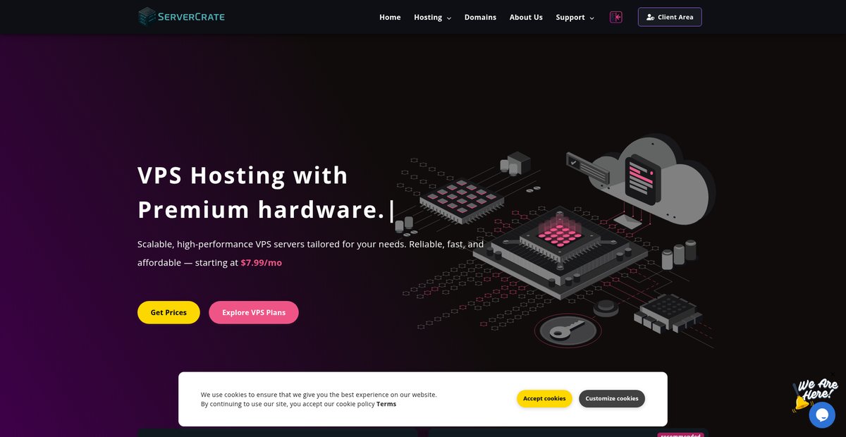 Blazing-Fast VPS & Game Hosting | LA Datacenter | ServerCrate Screenshot