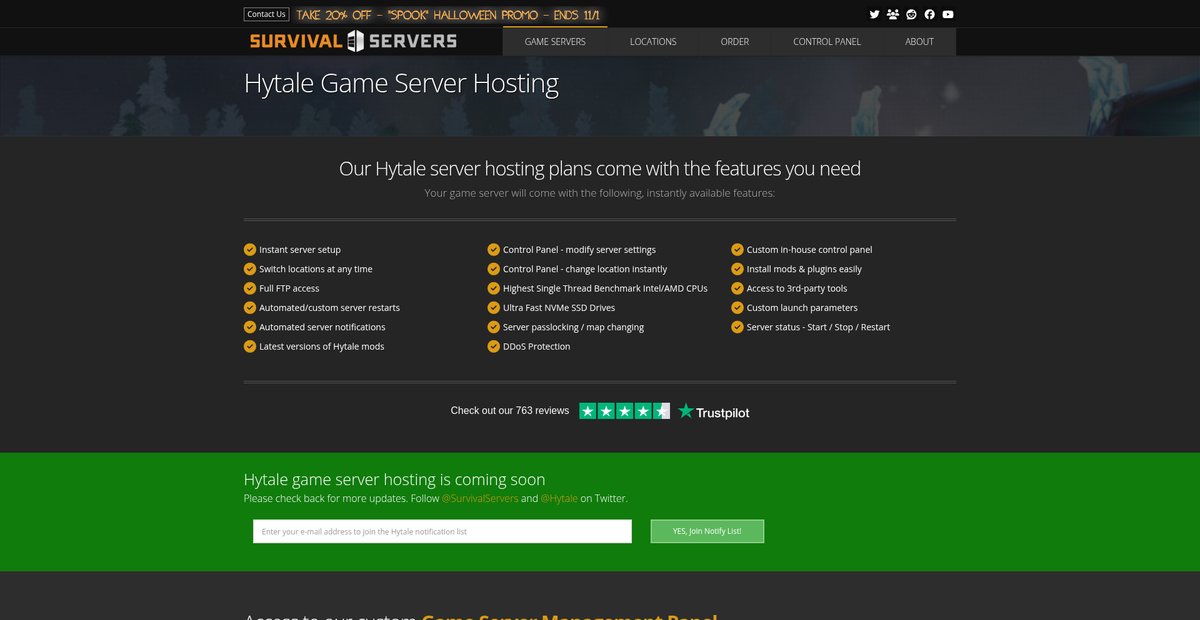 Hytale Server Hosting | Survival Servers Screenshot