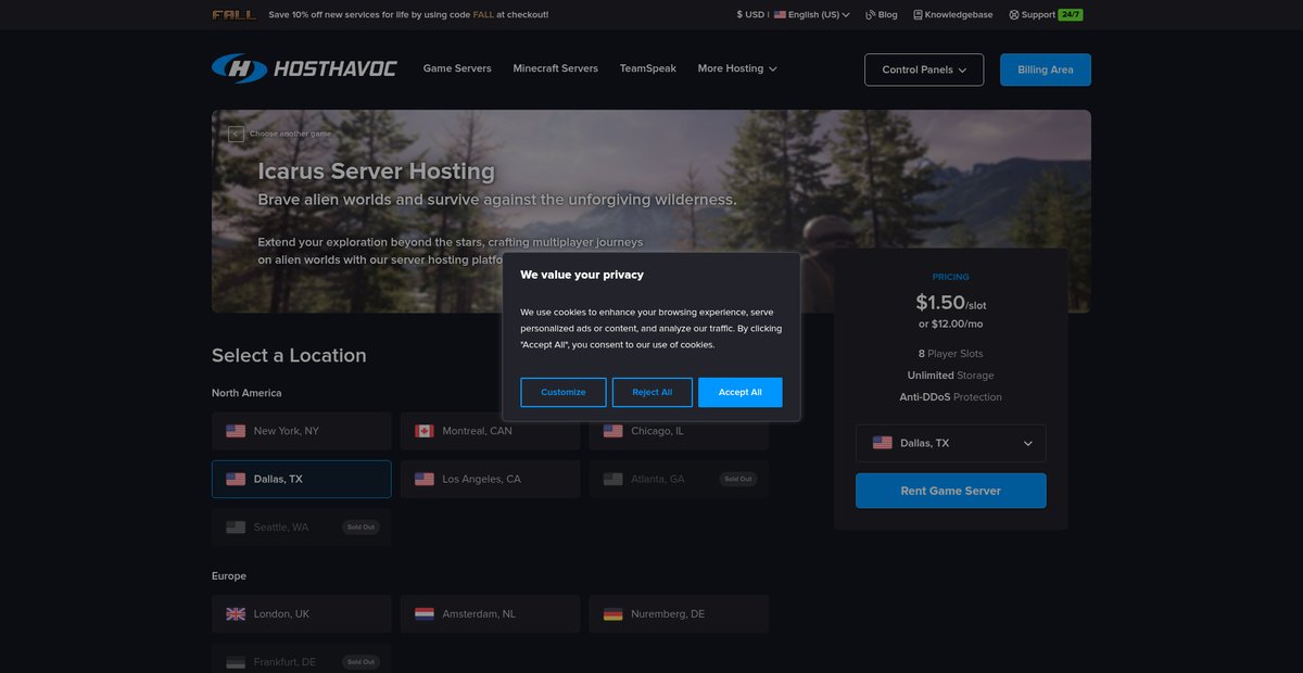 Icarus Server Hosting Screenshot