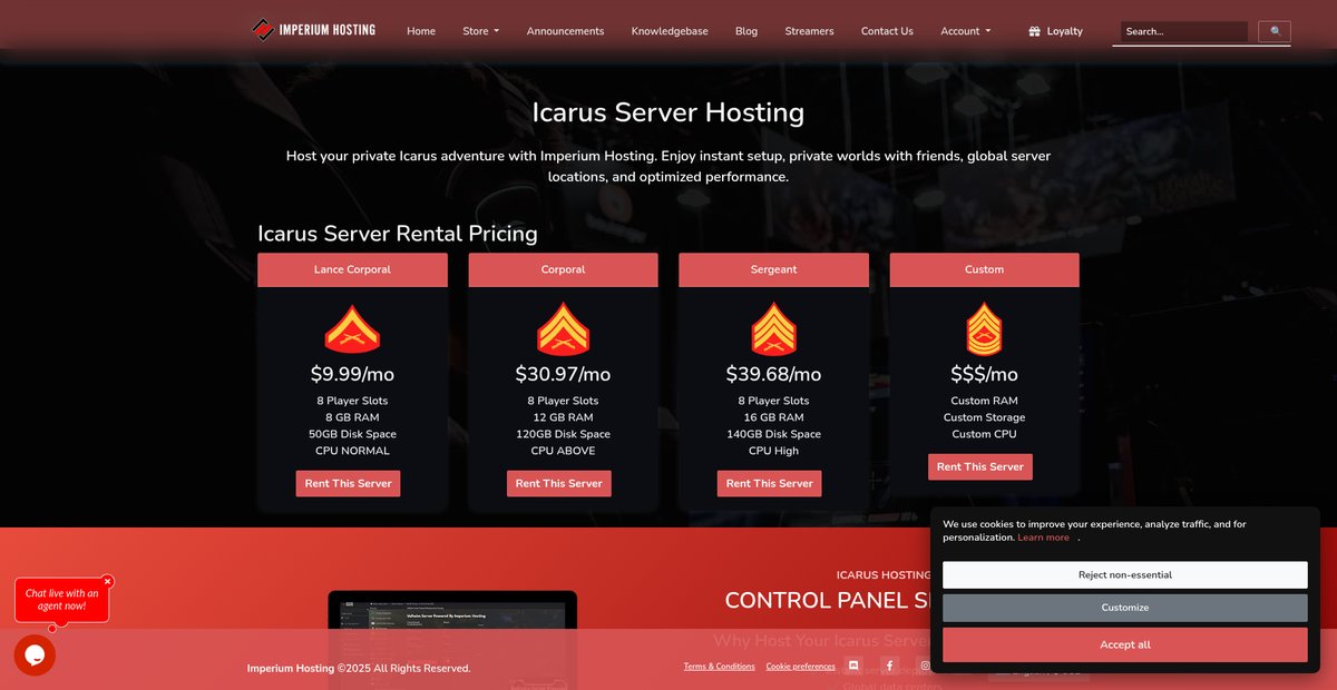 Icarus Server Hosting Screenshot