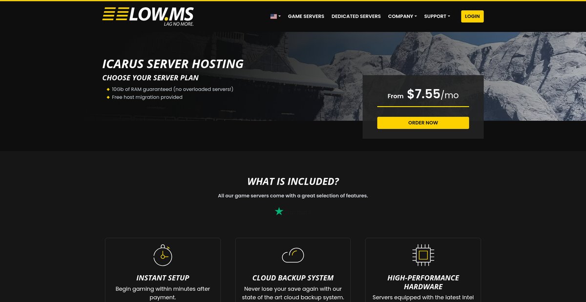 ICARUS Server Hosting Screenshot