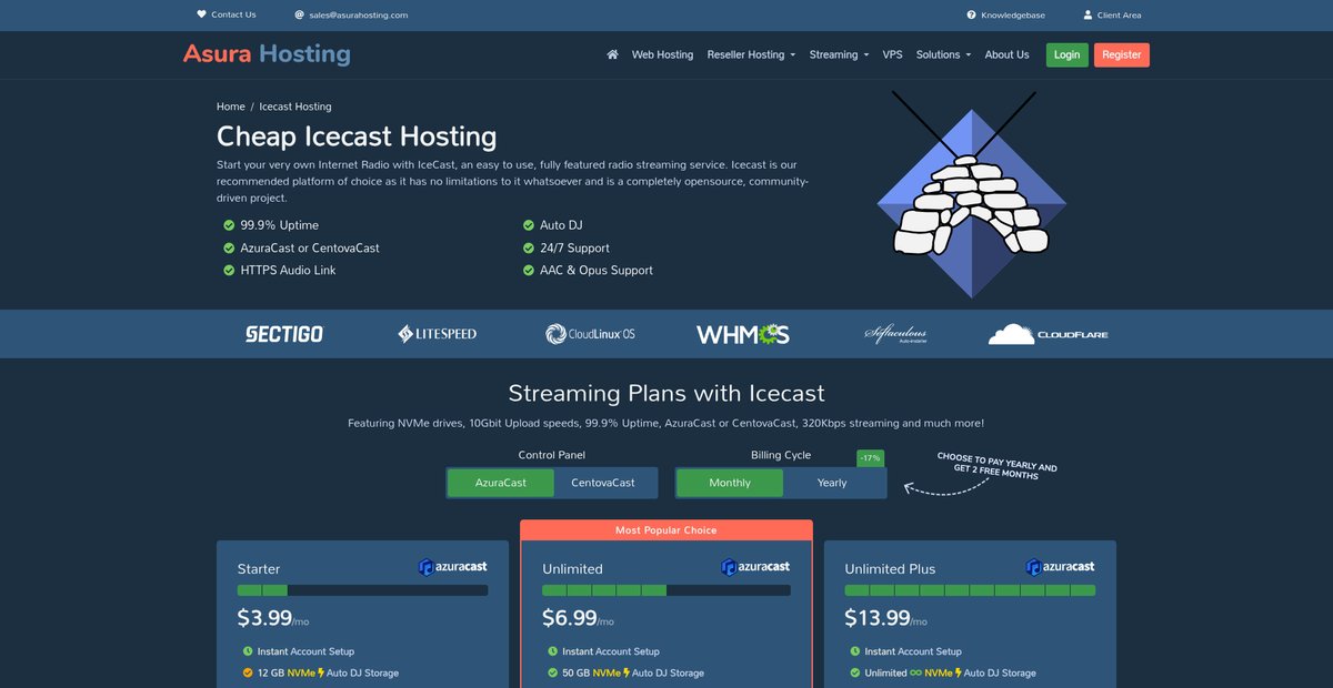 Icecast Hosting with SSL, Auto-DJ & Unlimited Storage Screenshot