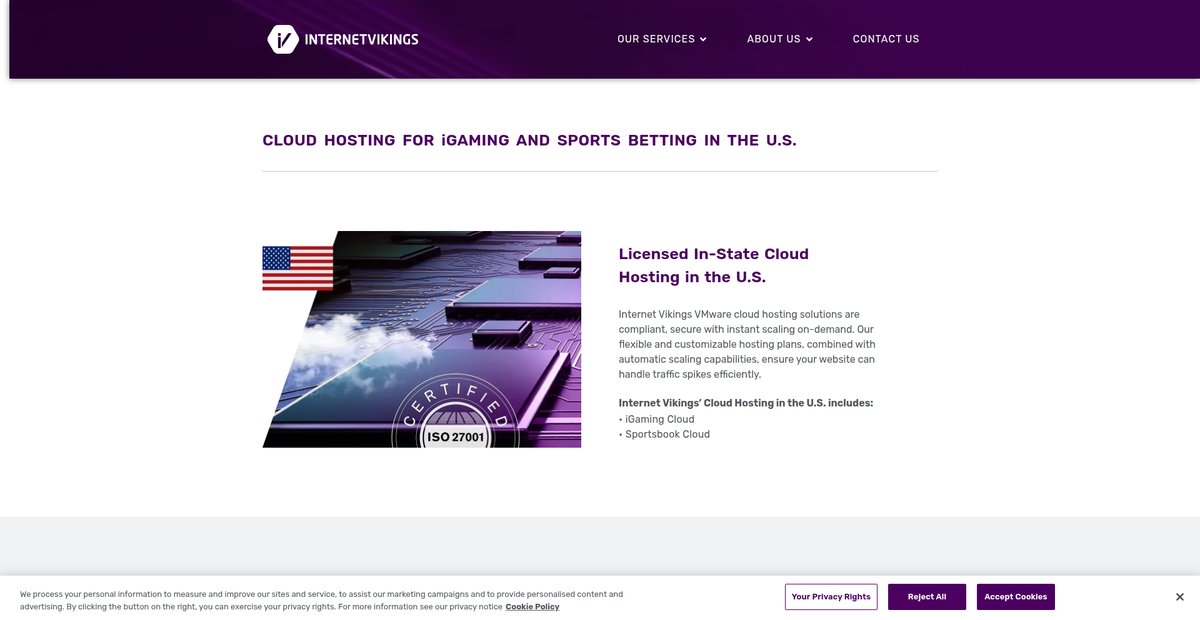 Cloud Hosting for iGaming and Sports Betting in the U.S. Screenshot