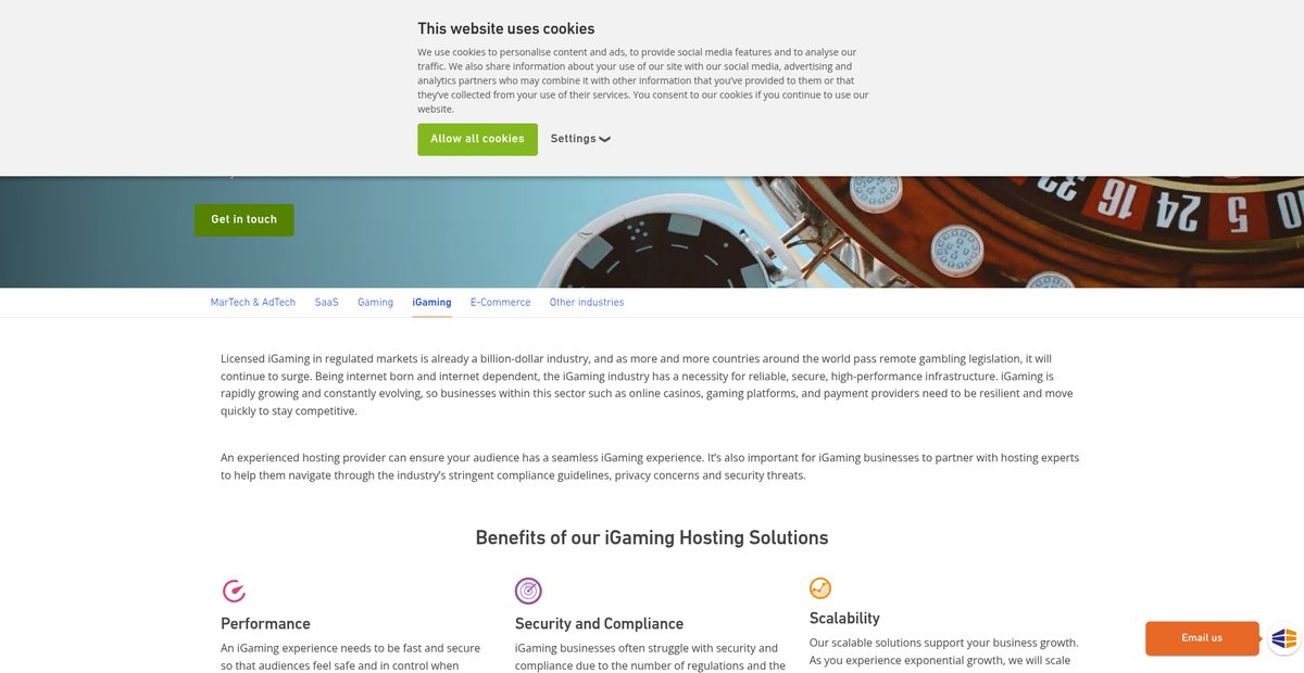 iGaming Hosting Solutions Worldwide | Leaseweb Screenshot