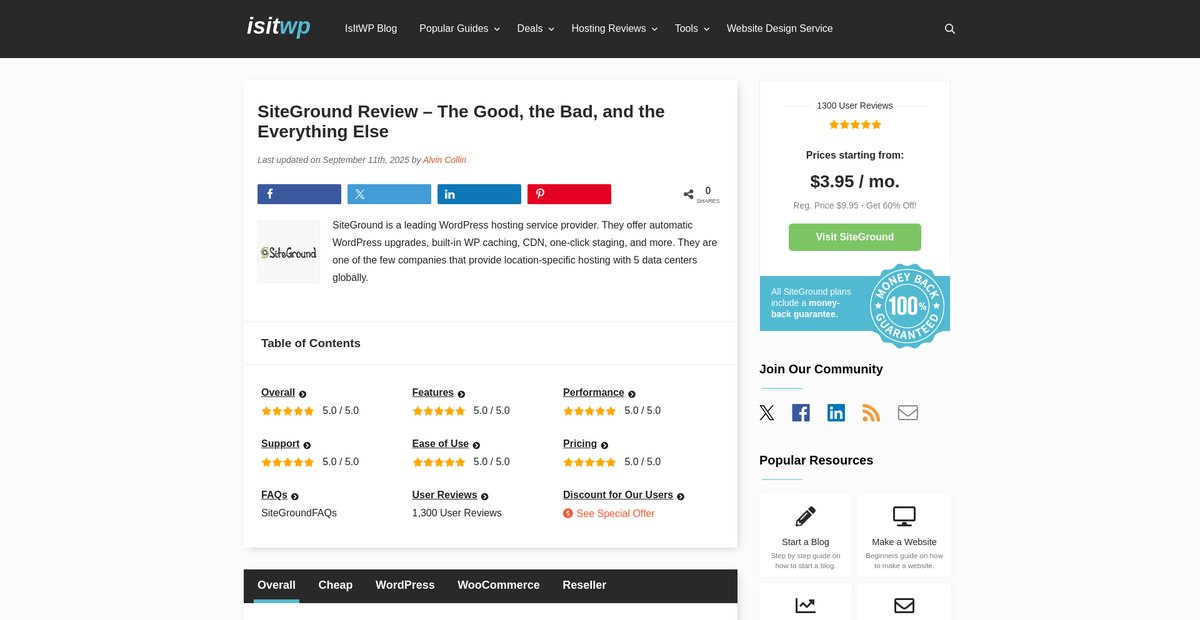 SiteGround vs. InMotion Hosting Comparison (2022) - 1 Winner Screenshot