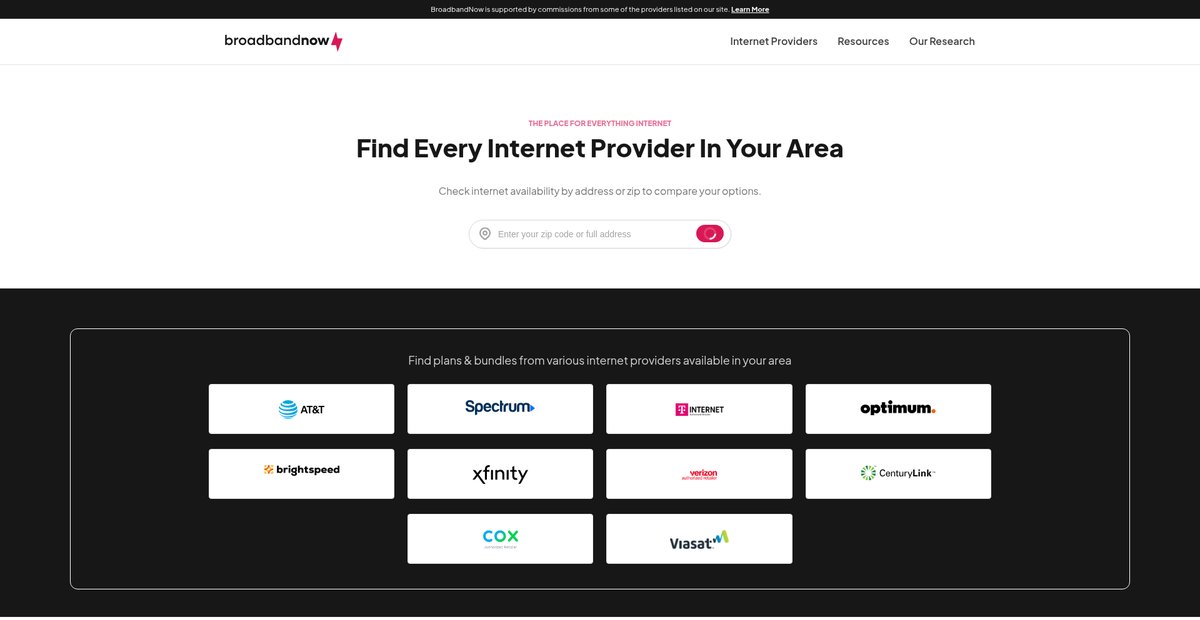 Find Internet Providers in Your Area: Availability by Address ... Screenshot