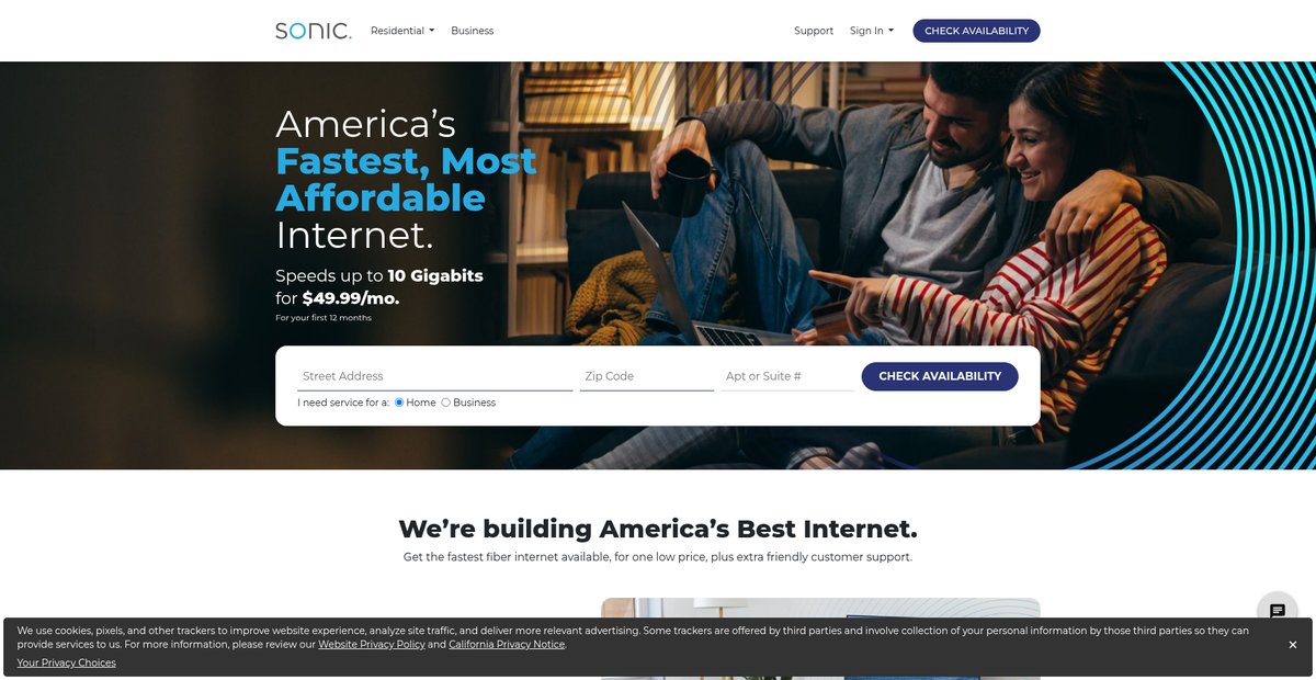 Fiber-optic Internet Service - Sonic Screenshot
