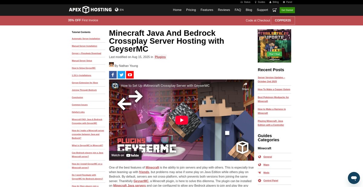 Minecraft Java & Bedrock Crossplay with GeyserMC Screenshot