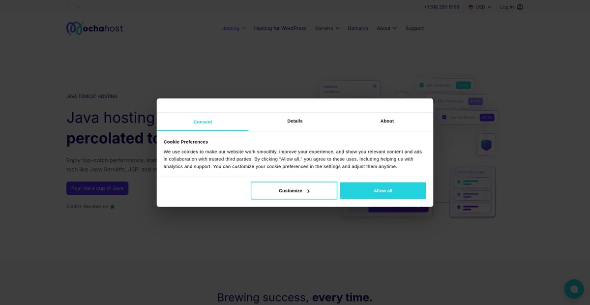 Java Tomcat Hosting Screenshot