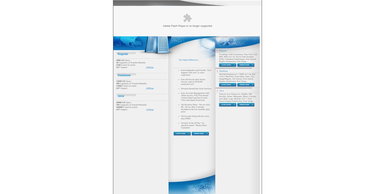 THE BEST WEB HOSTING! Tomcat v4 & v5, JAVA, JSP Hosting, PHP, MySQL, PHPBB, SSH & SSL Screenshot