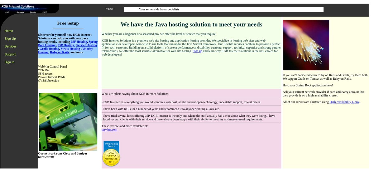 Java Hosting using JSP, Servlets, Struts, J2EE and more Screenshot