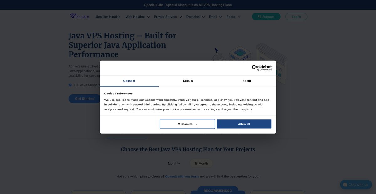 Java VPS Hosting Optimized for JVM Performance Screenshot
