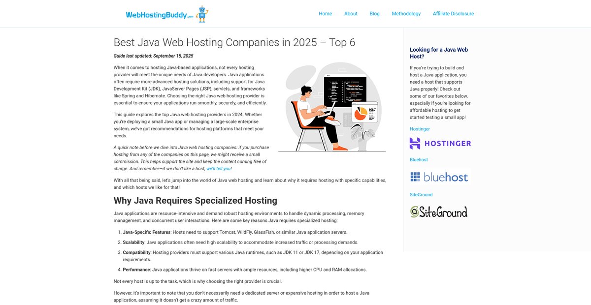 Best Java Web Hosting Companies in 2025 – Top 6 Screenshot
