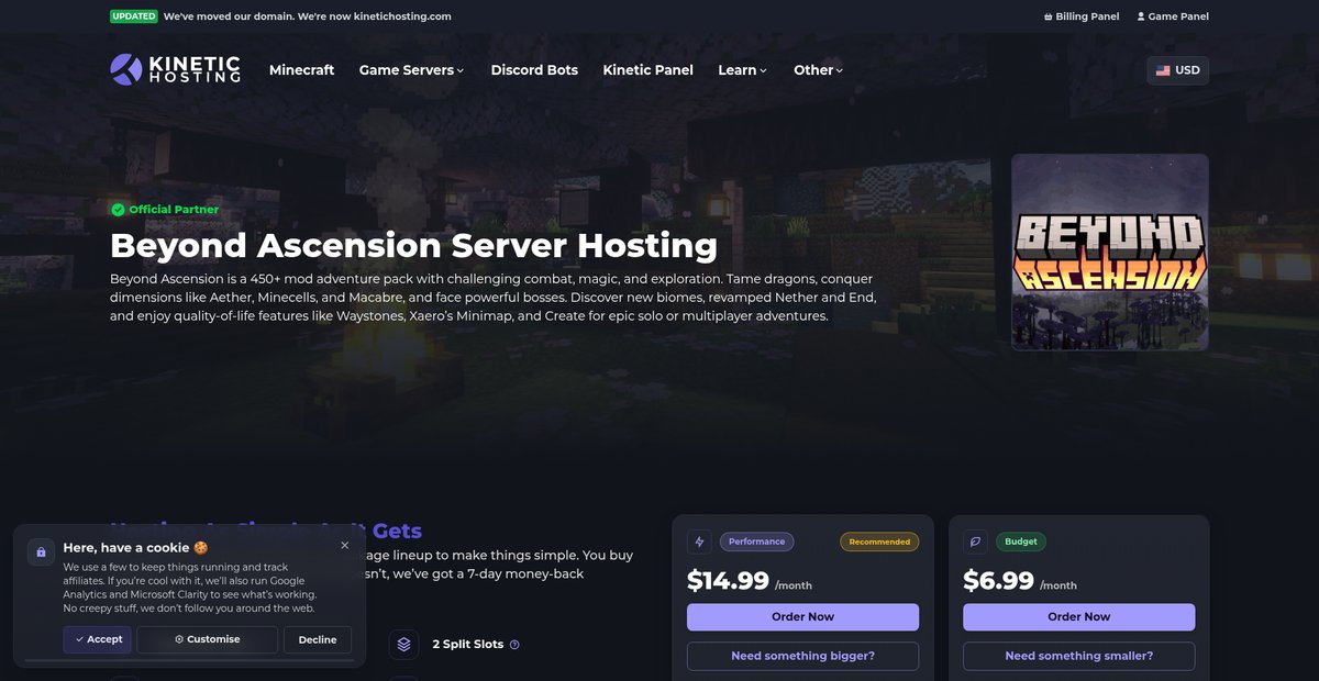 Beyond Ascension Server Hosting Screenshot