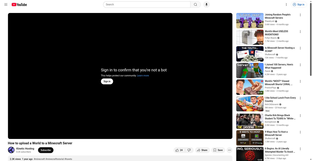 How to upload a World to a Minecraft Server Screenshot