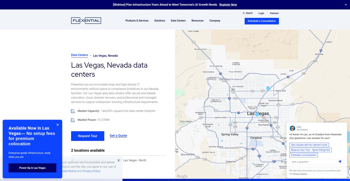 Las Vegas, Nevada Data Centers & Colocation Screenshot