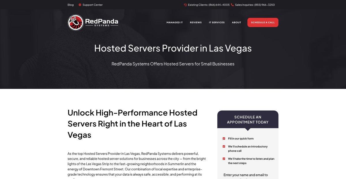 Hosted Servers Provider in Las Vegas Screenshot