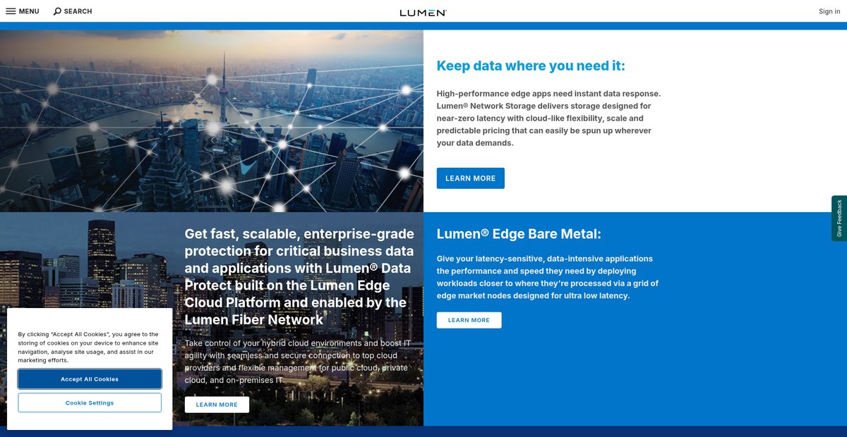 Cloud Computing Services and Managed Services Screenshot