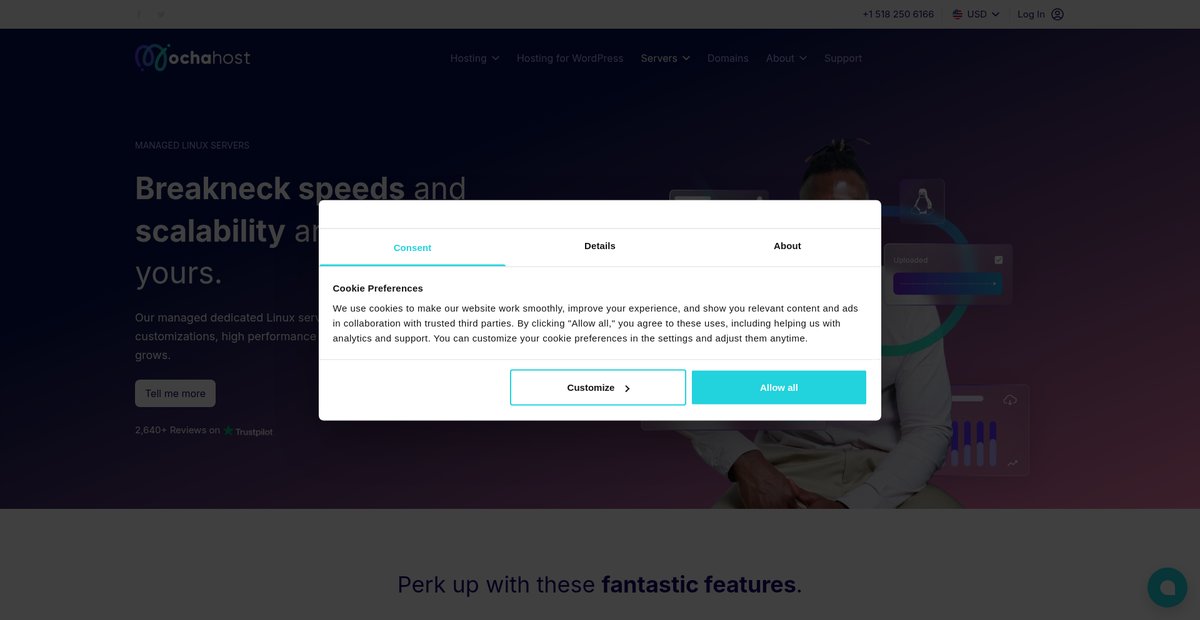 Managed Linux VPS & Dedicated Hosting Screenshot