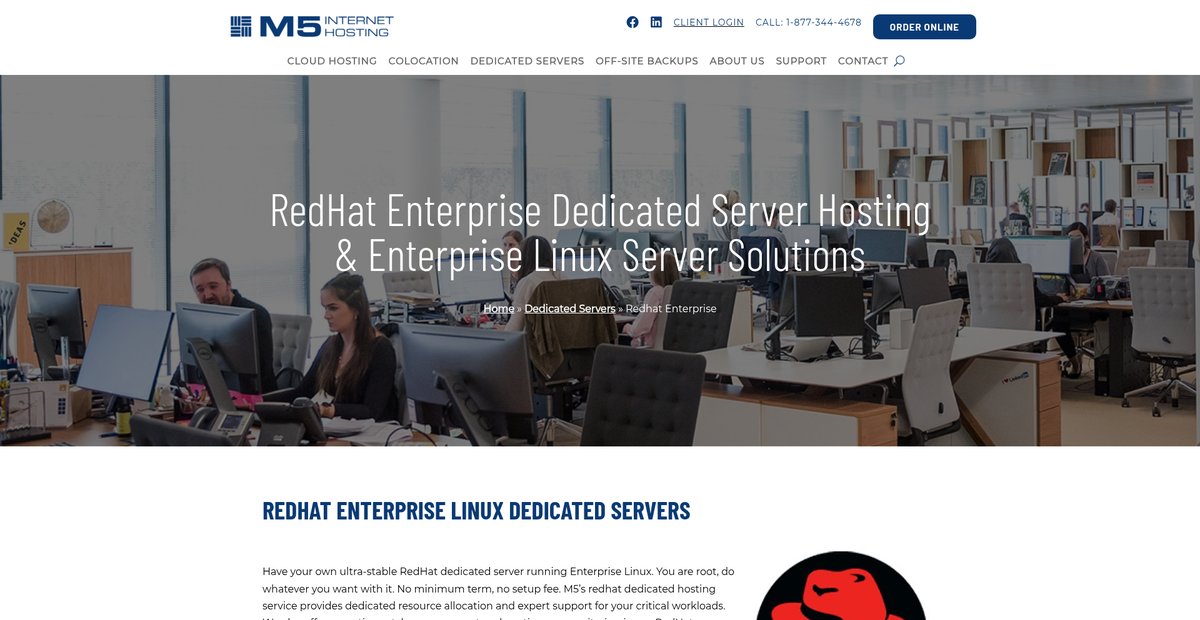 RedHat Enterprise Linux Dedicated Servers Screenshot