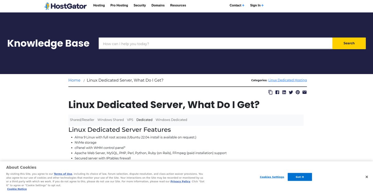 Linux Dedicated Server, What Do I Get? Screenshot