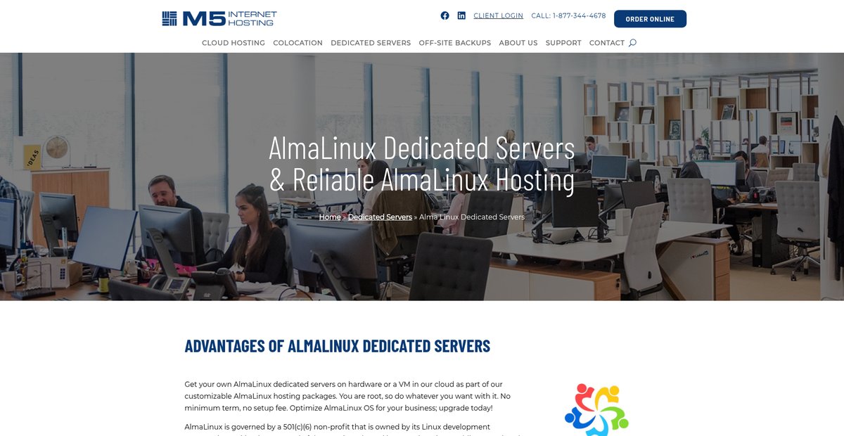 Reliable Almalinux Hosting - Dedicated Servers Screenshot