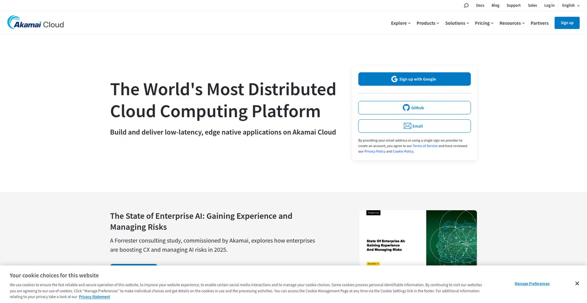 The World's Most Distributed Cloud Computing Platform | Akamai Screenshot