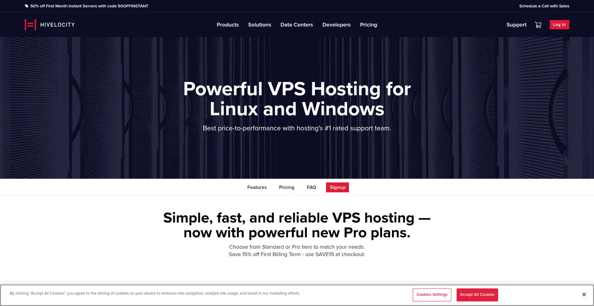 VPS Hosting | Linux & Windows Servers Screenshot