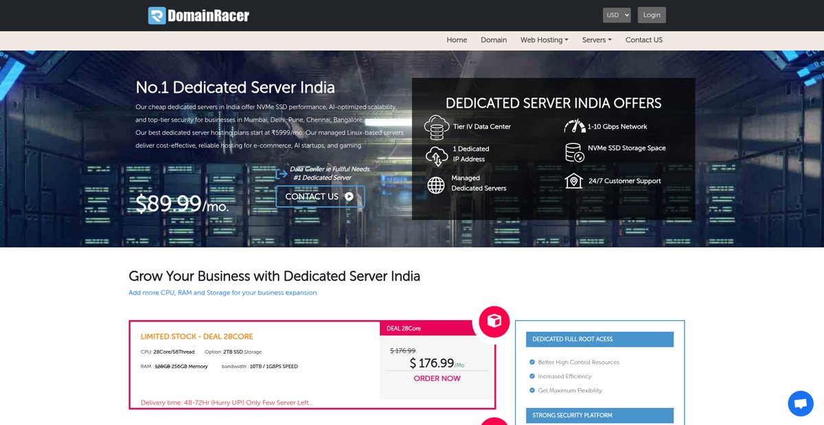 🇮🇳 Best Dedicated Server India | Tier IV भारत Server Screenshot