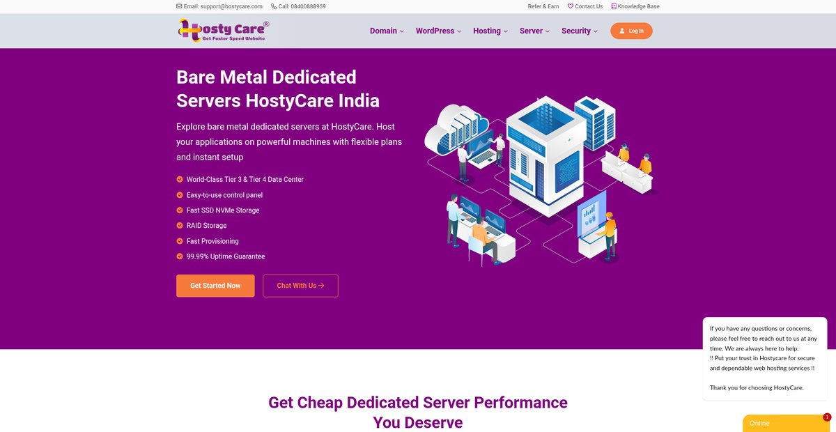 Dedicated server hosting India Screenshot