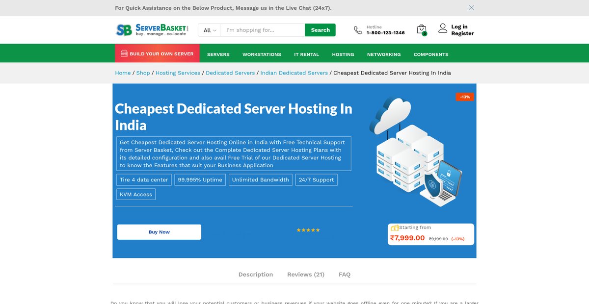 Cheapest Dedicated Server Hosting in India Screenshot