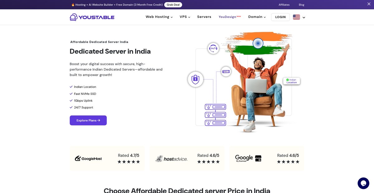 Dedicated Server India | Cheap, NVMe SSD with Hindi ... Screenshot