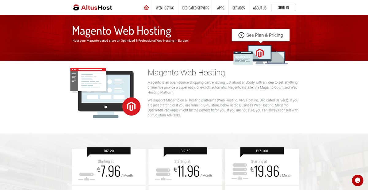 Magento Web Hosting - Optimized for the Best Performances Screenshot