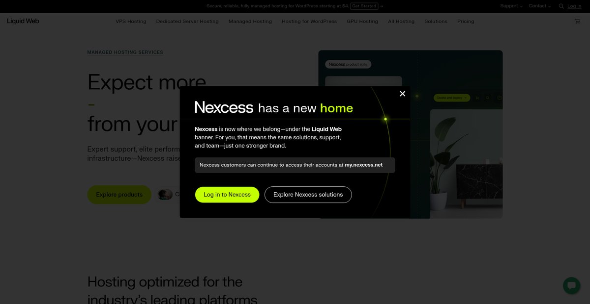Fully Managed Hosting Services | Nexcess Screenshot