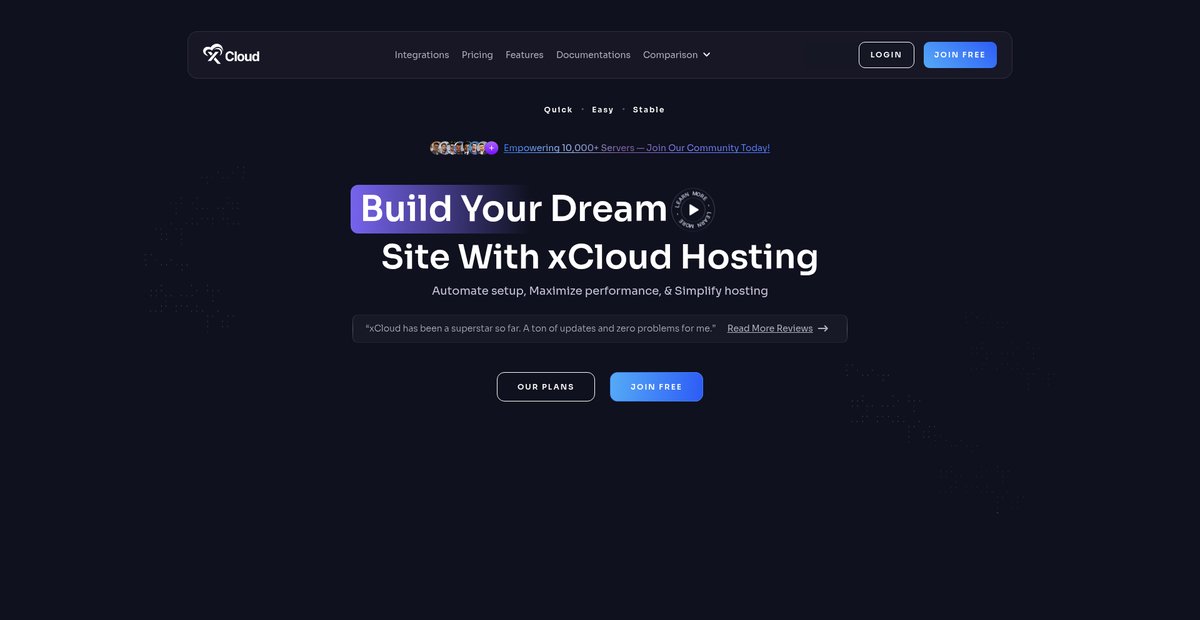 xCloud- Next-Gen Managed Hosting & Server Management ... Screenshot