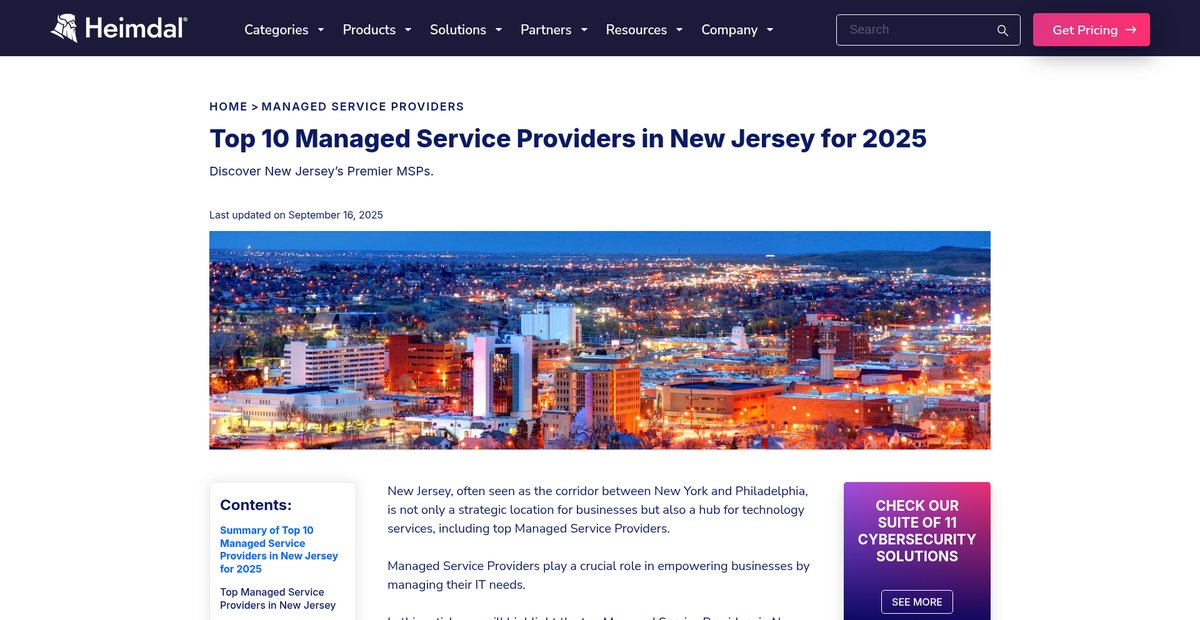 Top 10 Managed Service Providers in New Jersey for 2025 Screenshot