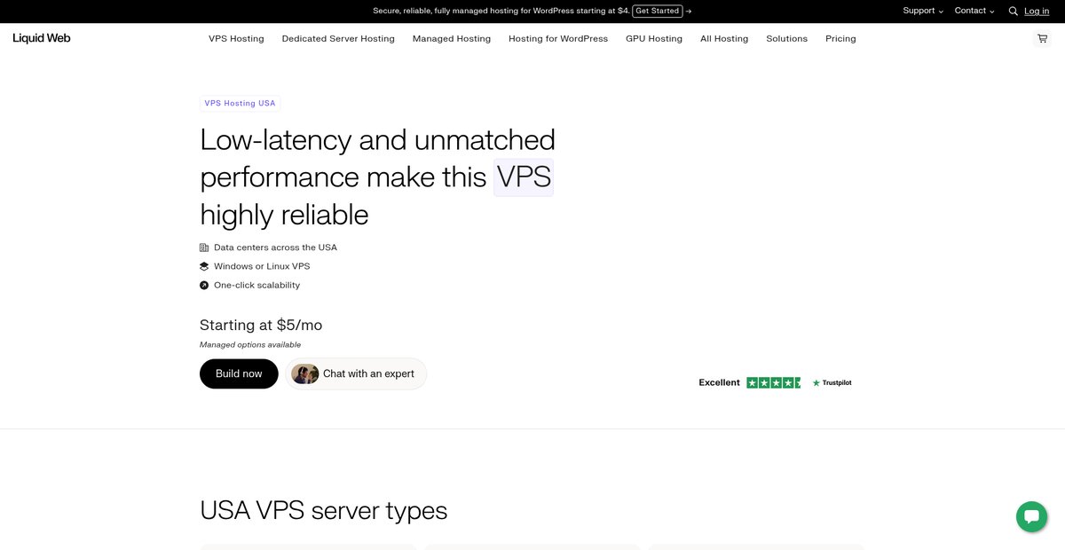 VPS USA: Ultra-Low Latency for Unbeatable Performance | Liquid Web Screenshot