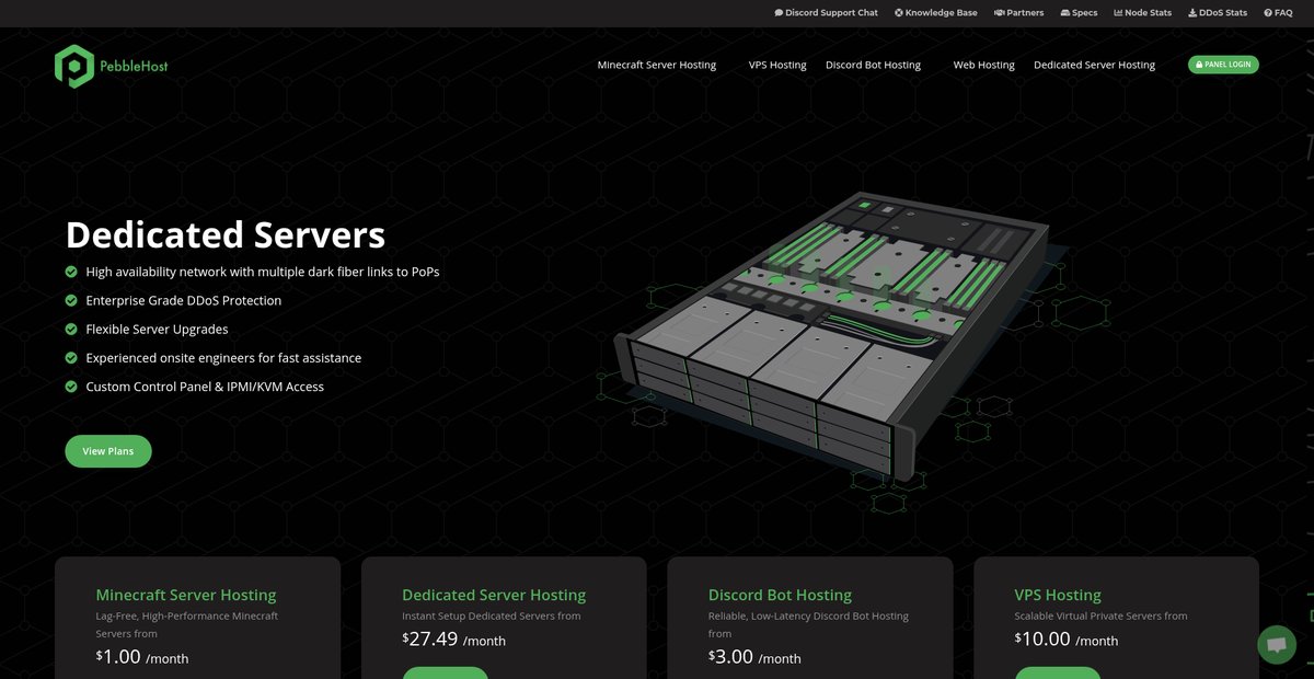 PebbleHost: Minecraft, Game and Dedicated Server Hosting Screenshot