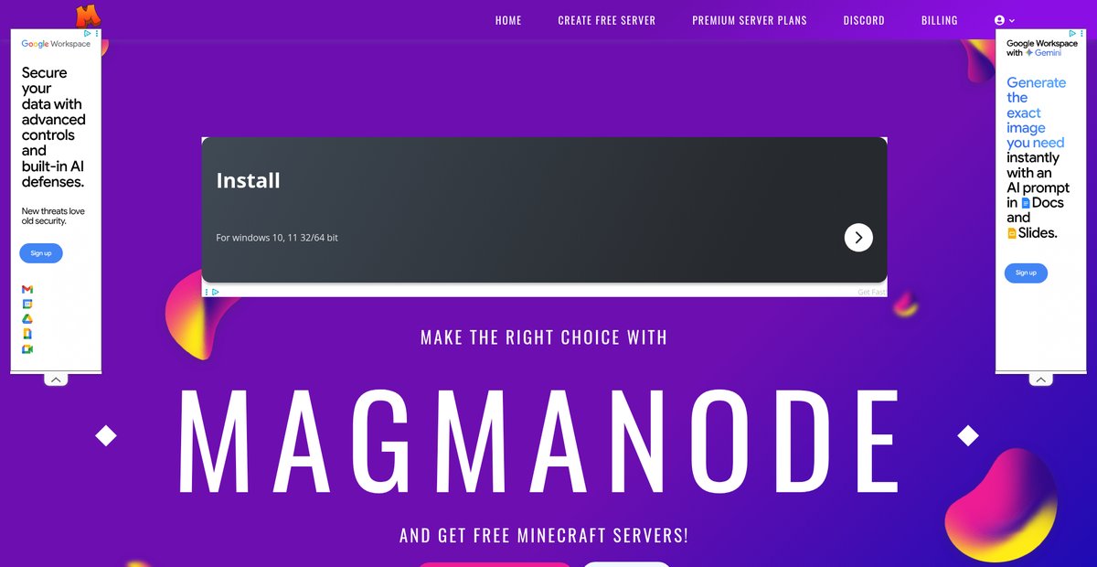 MagmaNode - Free Minecraft Server Hosting Screenshot