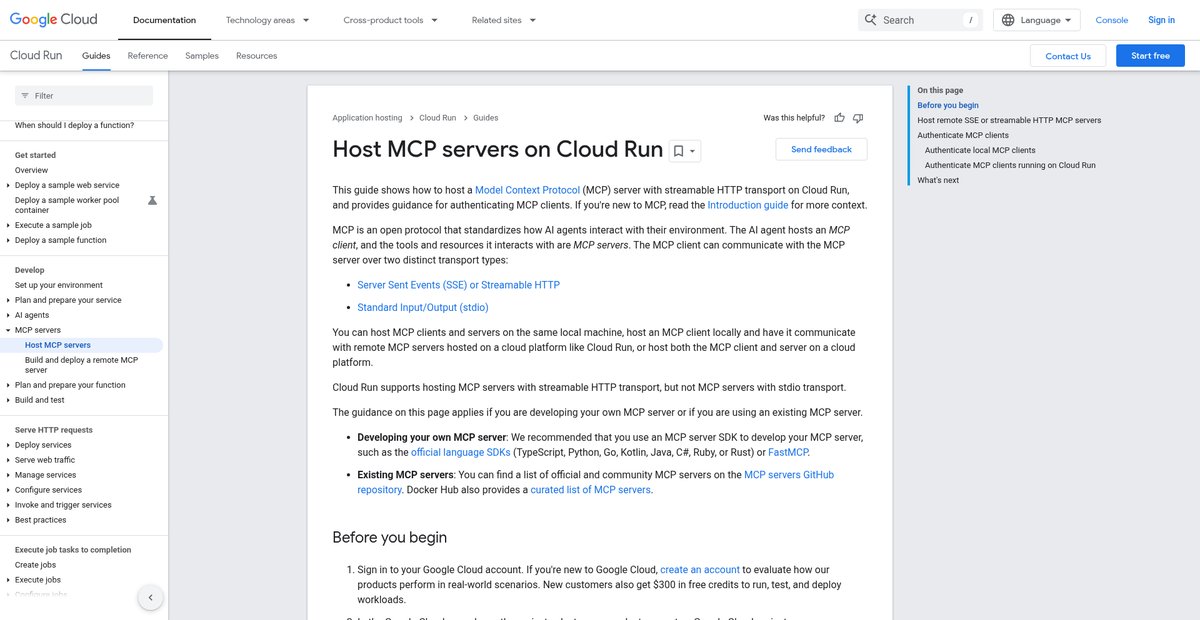 Host MCP servers on Cloud Run Screenshot