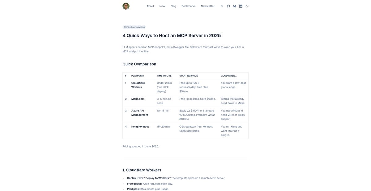 4 Quick Ways to Host an MCP Server in 2025 Screenshot