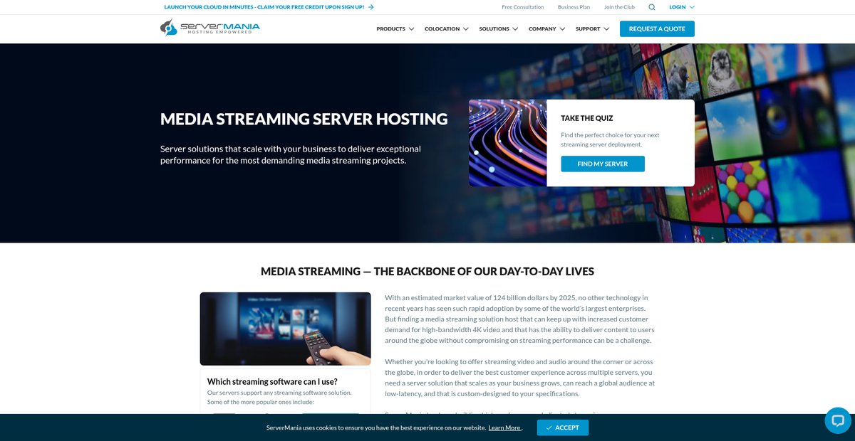 Streaming Media Dedicated Server Hosting Screenshot
