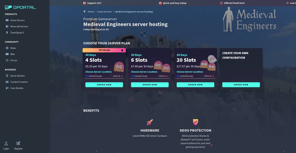 Medieval Engineers server hosting Screenshot