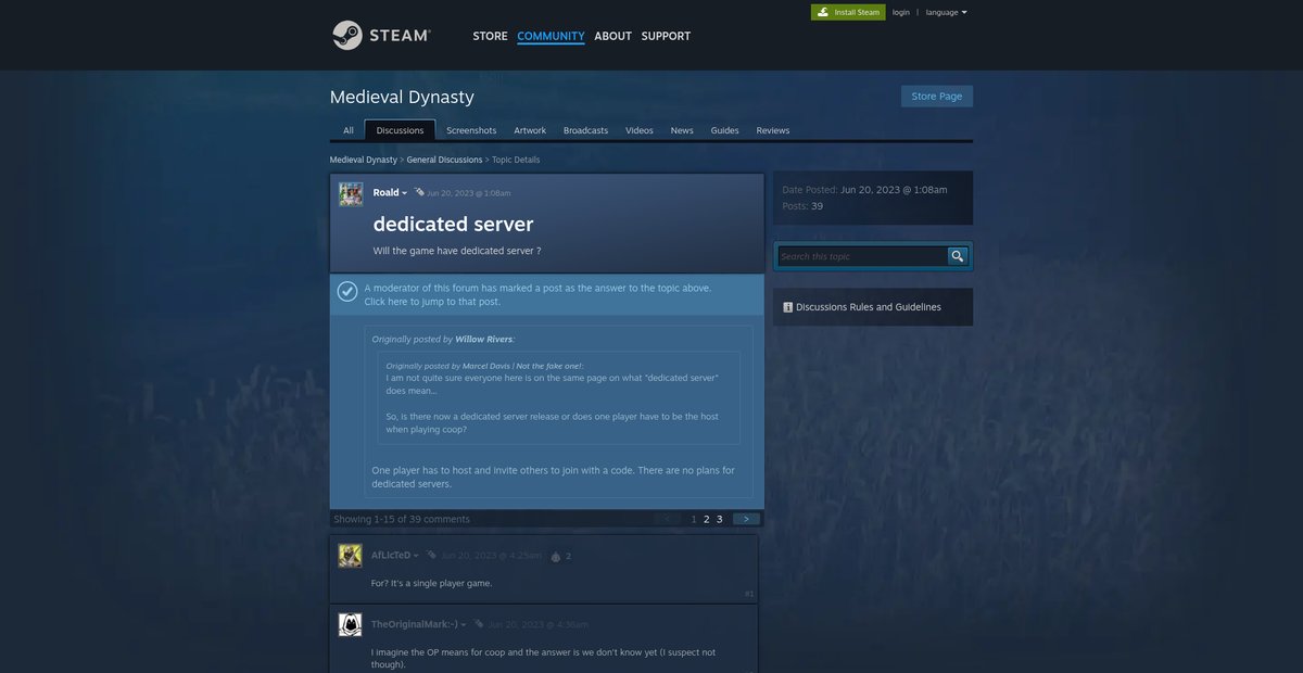 dedicated server :: Medieval Dynasty General Discussions Screenshot
