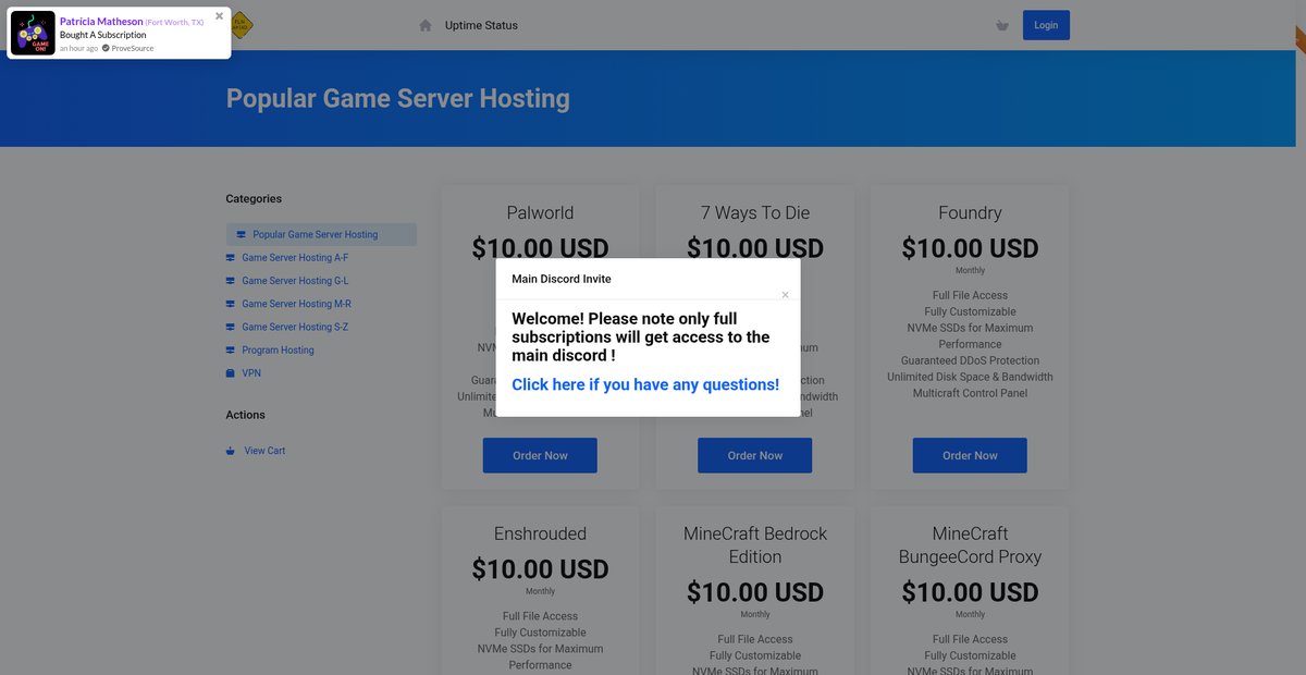 Shopping Cart - UDI Hosting Screenshot