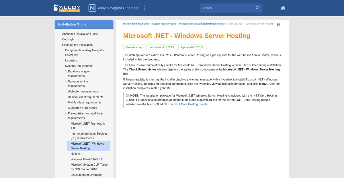 Microsoft .NET - Windows Server Hosting (Installation Guide) Screenshot