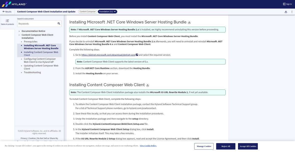Installing Microsoft .NET Core Windows Server Hosting ... Screenshot