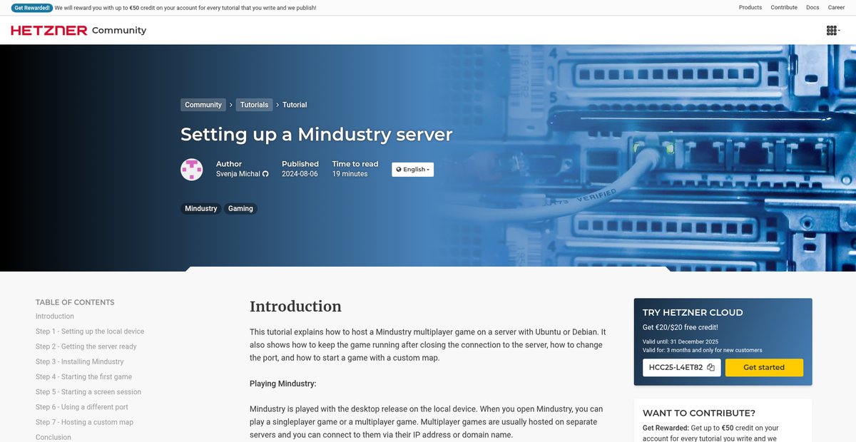 Setting up a Mindustry server Screenshot