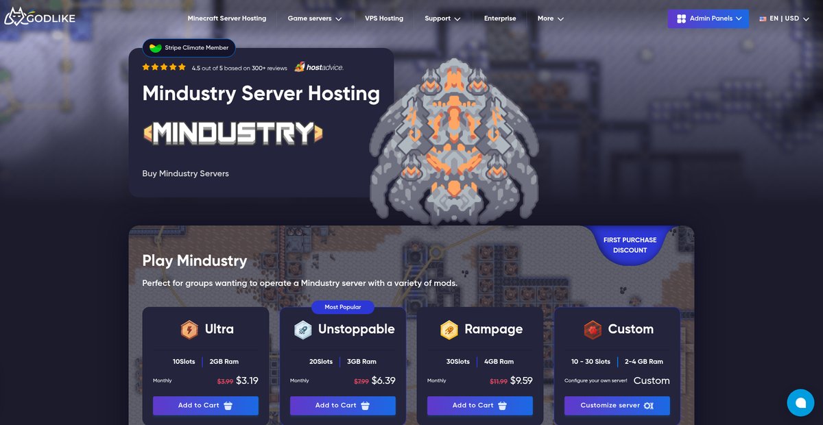 Best Mindustry Servers Hosting - Godlike Screenshot