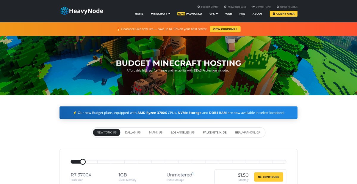 Budget Minecraft Hosting Screenshot